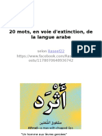 Les 20 Mots De La Langue Arabe En Voie d'Extinction