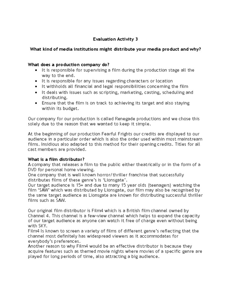Evaluation Activity 3 | PDF | Business | Finance & Money Management