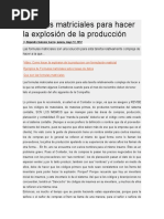 Formulas Matriciales Para Hacer La Explosión de La Producción