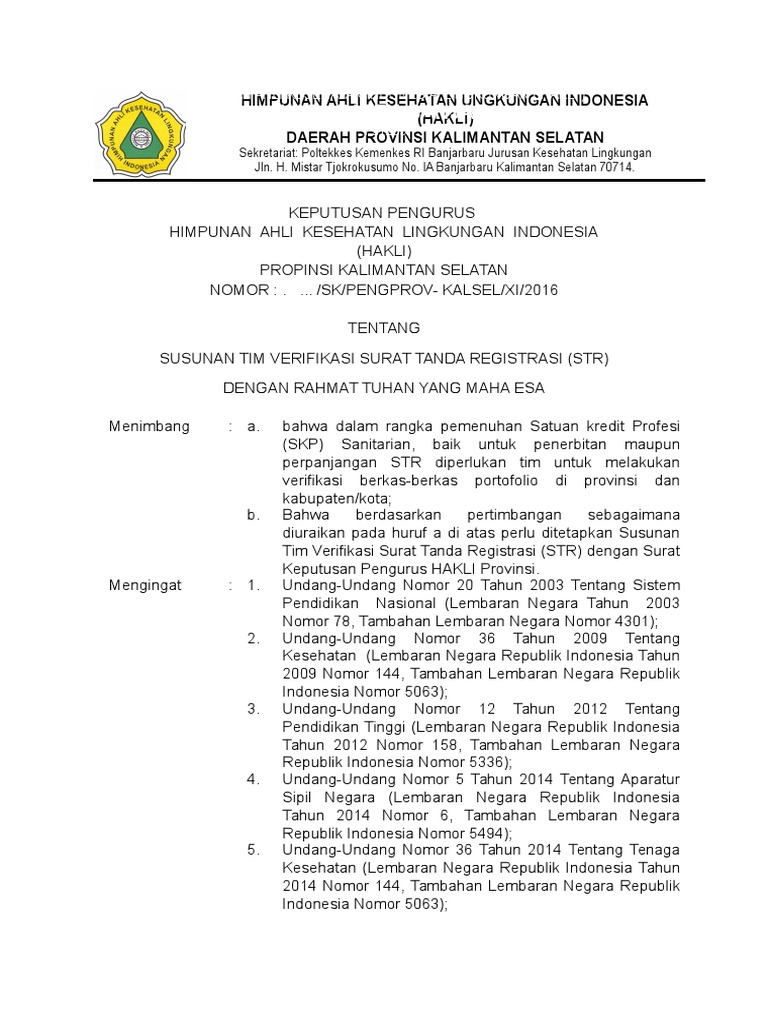 6 Sk Tim Verifikasi Kab Banjar