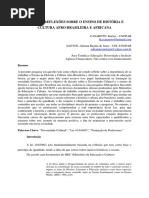 Algumas Reflexões Sobre o Ensino de História