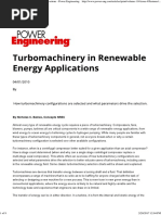 Turbomachinery in Renewable Energy Applications - Power Engineering