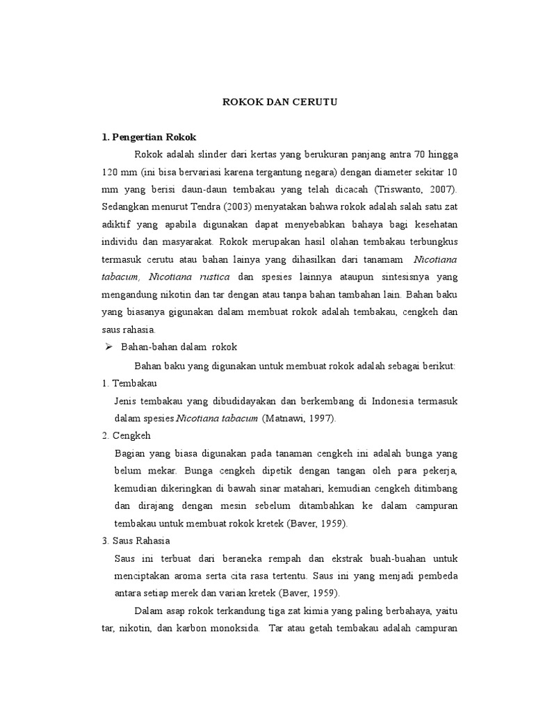 Jenis dan Bahaya Rokok serta Cerutu | PDF