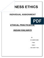 Ethical Practices in INDIAN RAILWAYS