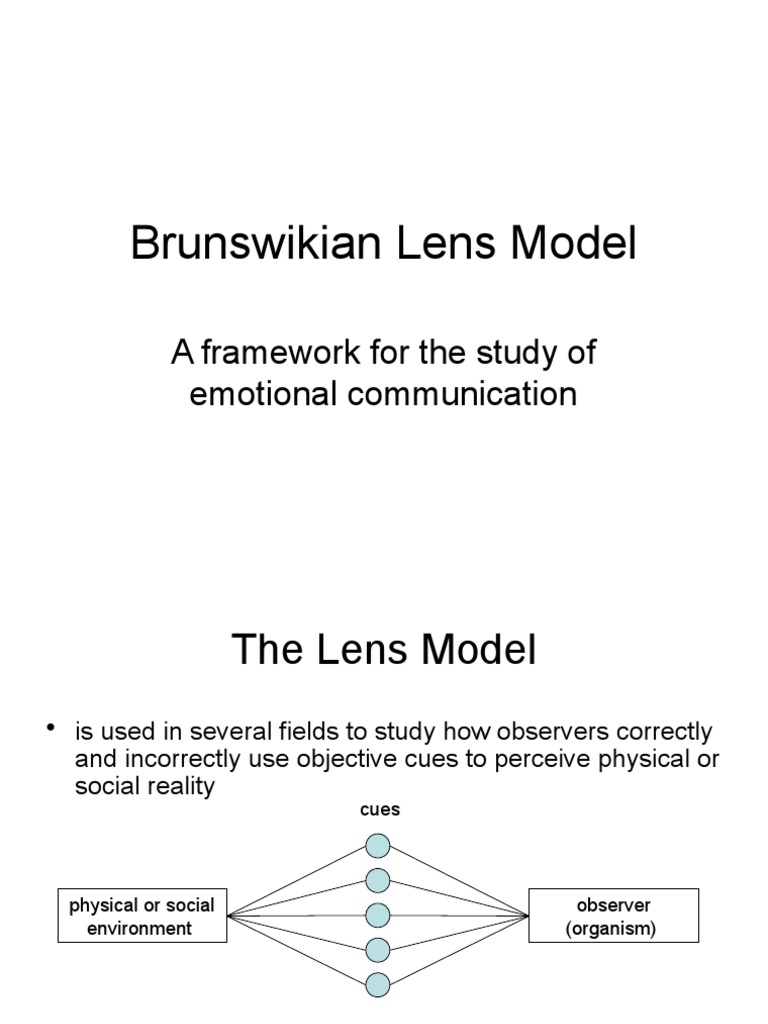 Brunswikian Lens Model in Emotion Analysis | PDF | Perception | Emotions