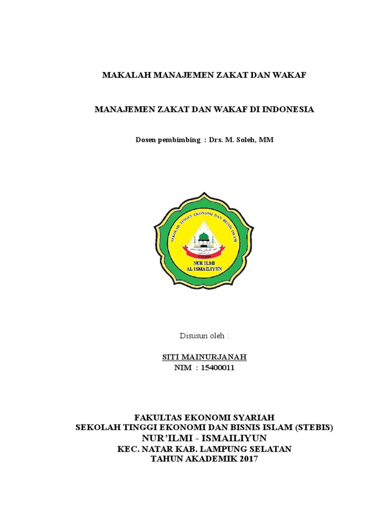 Manajemen Zakat Dan Wakaf Di Indonesia