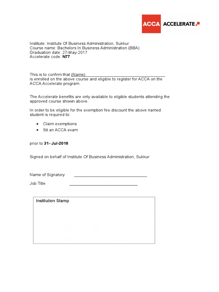Accelerate Temp Letter | PDF