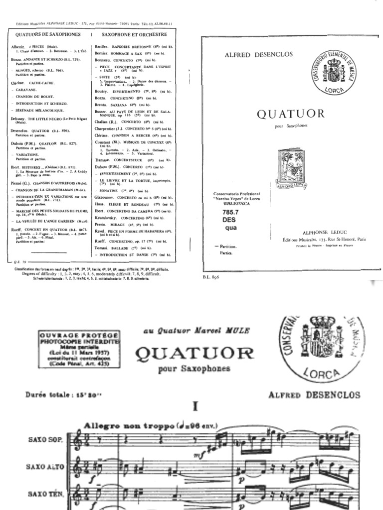 Quatuor Saxophone | PDF