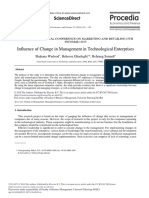 Influence of Change in Management in Technological Enterprises