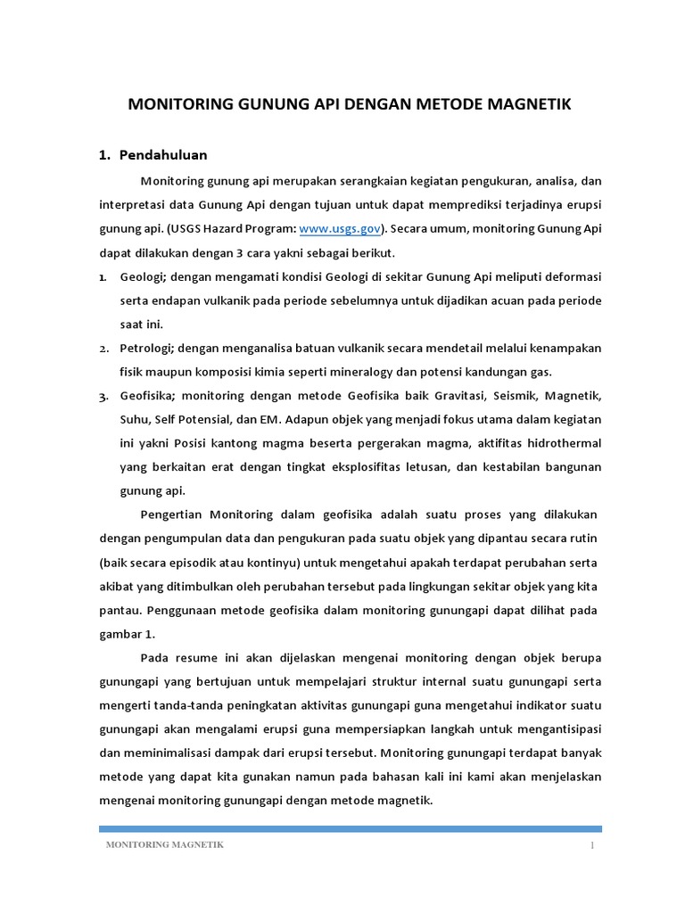 Monitoring Gunung Api dengan Metode Magnetik | PDF