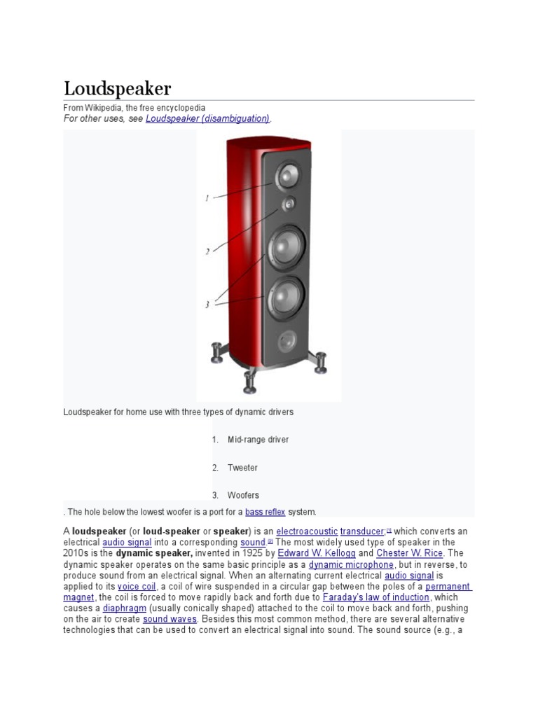 Loudspeaker PDF Loudspeaker Amplifier