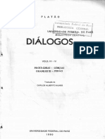 Platão Diálogos - Protágoras Górgias O Banquete Fedão. III IV Editora UFPA (1980)