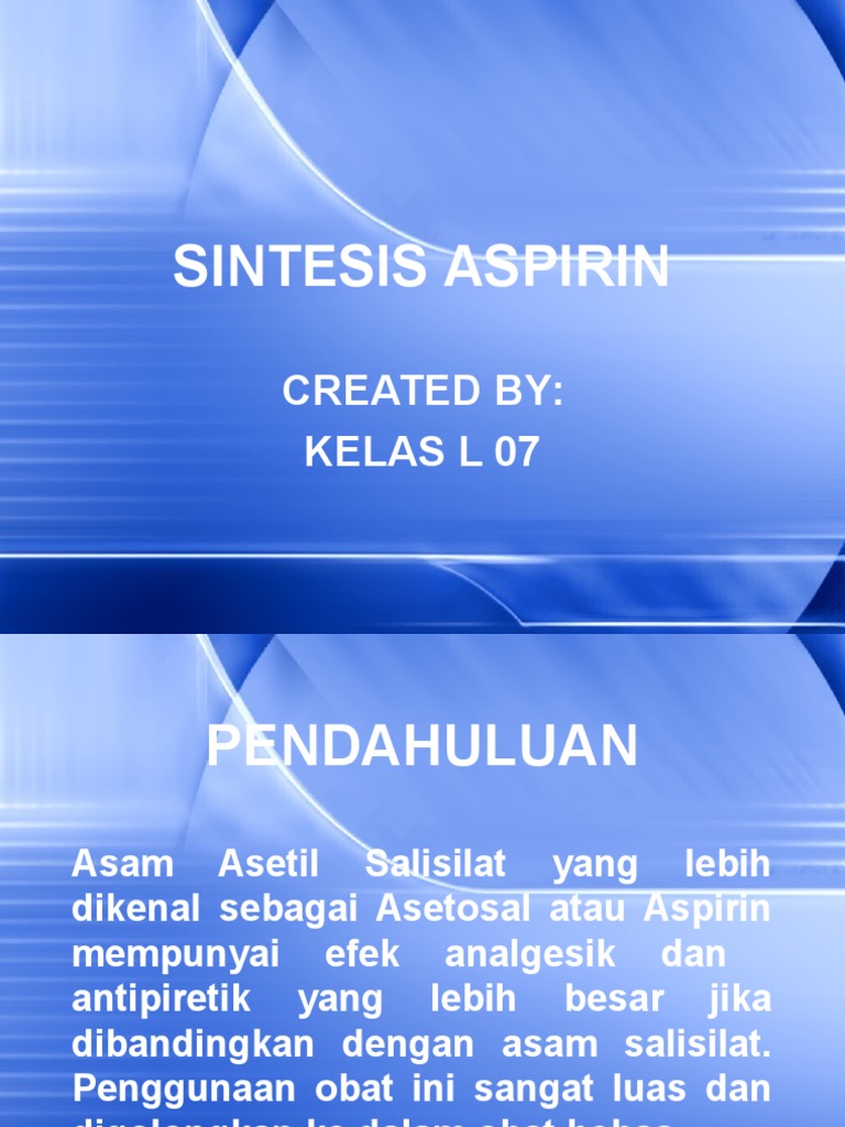 SINTESIS ASPIRIN Baru PDF