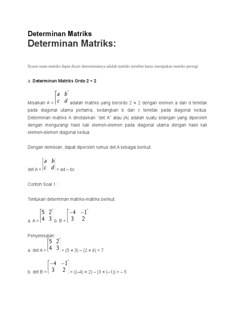 31+ Contoh Soal Elemen Matriks Dan Jawabannya - Kumpulan Contoh Soal