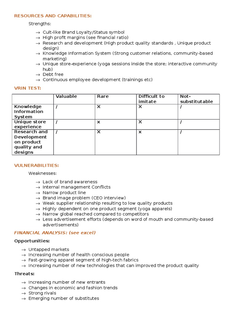Resources and Capabilities:: Valuable Rare Difficult To Imitate Not ...