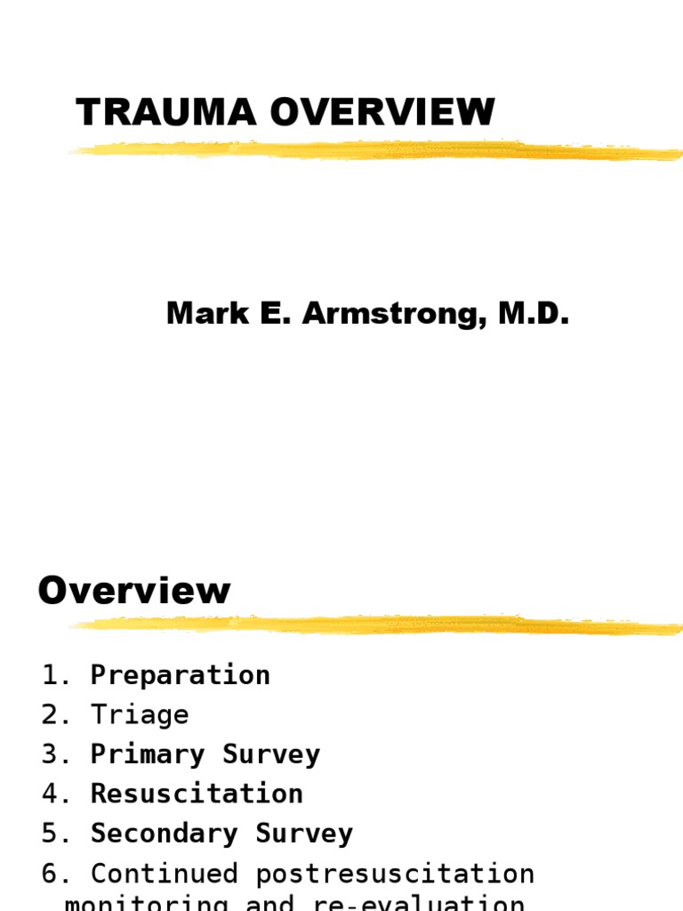 Trauma Management Overview | PDF | Major Trauma | Human Diseases And ...