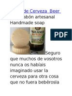 Jabón de Cerveza Beer Soap Jabón Artesanal Handmade Soap