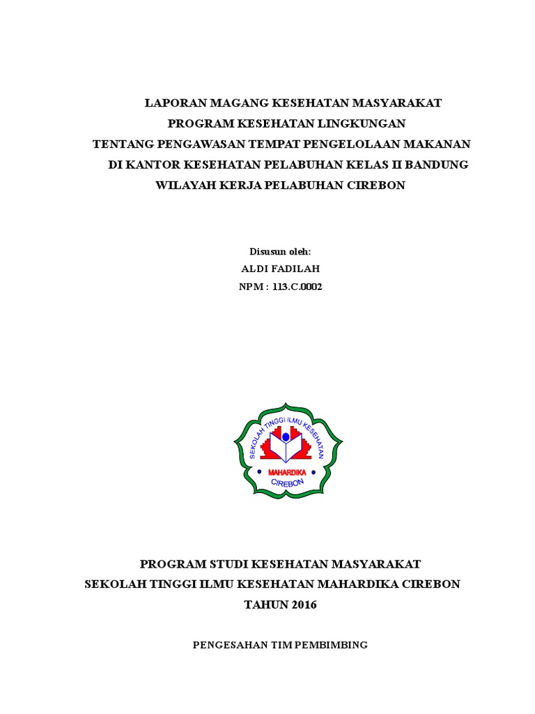 Laporan Magang Kesehatan Masyarakat Fix