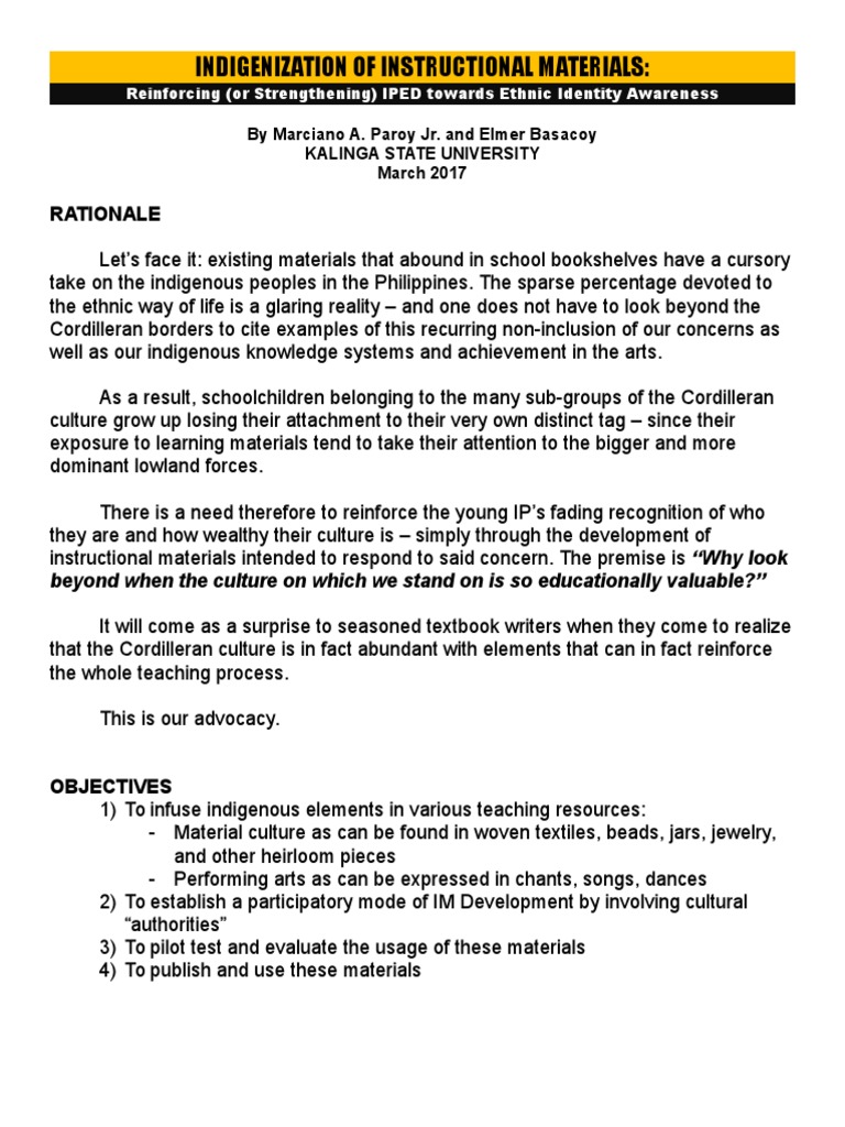 Indigenization of Instructional Materials | PDF | Learning | Behavior ...