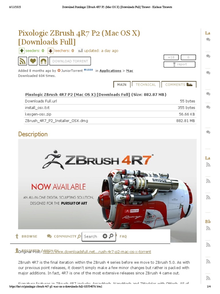Zbrush 4r7 For Mac Torrent