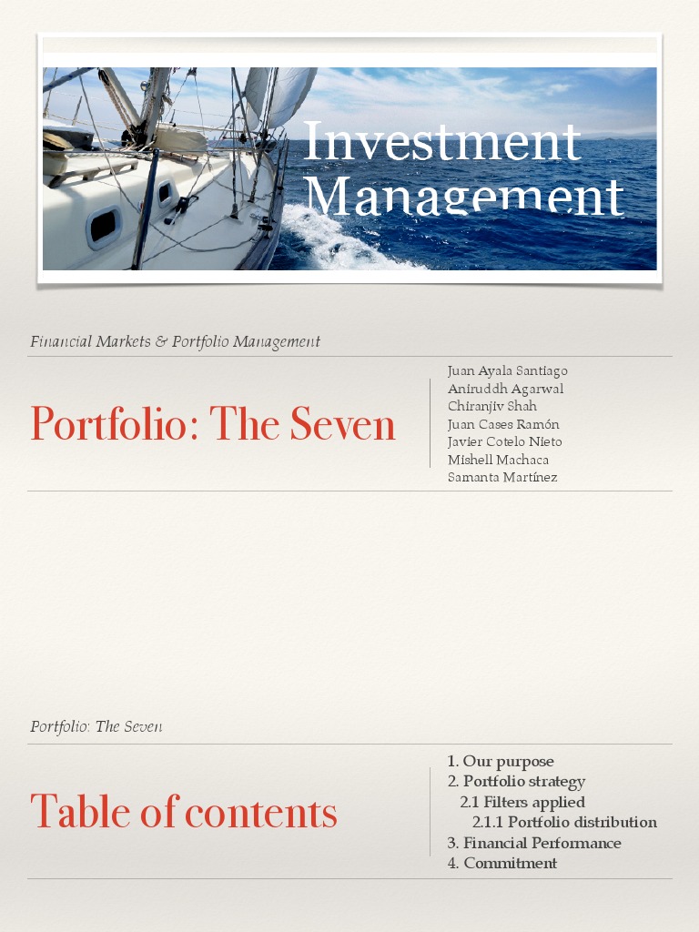 Portfolio: The Seven: Financial Markets & Portfolio Management | PDF ...