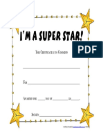 Blank Super Star Award Certificate Template PDF