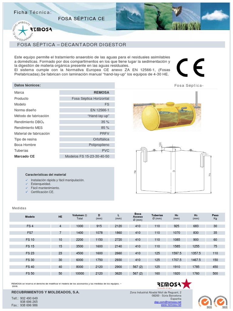 Ficha Técnica Fosa Séptica 4-50