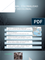 Colonial, Colonialidad y Decolonial