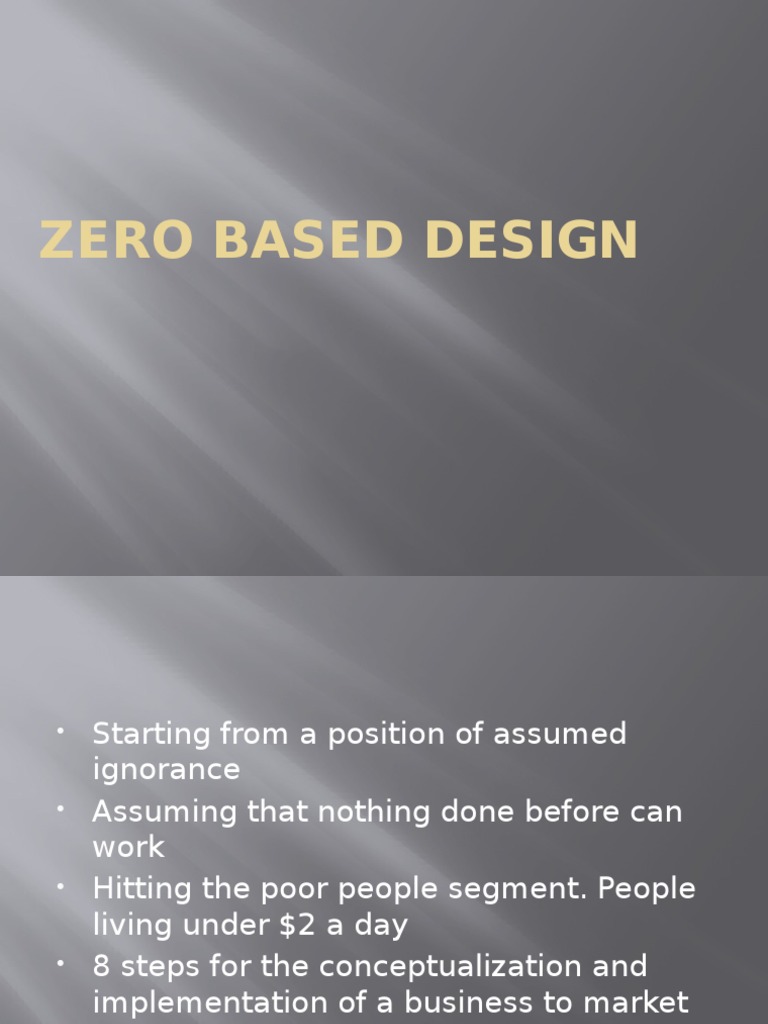 Zero Based Design PDF