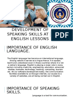 Development of Speaking Skills at English Lessons