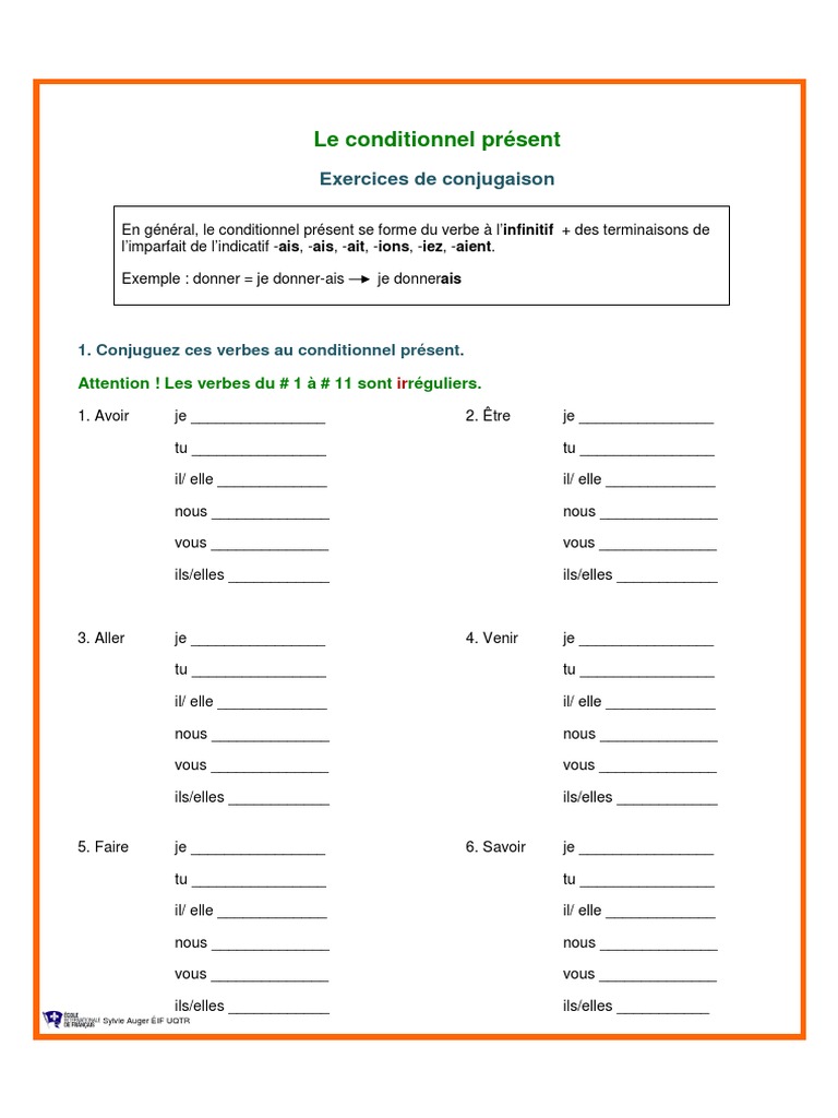 Les Valeurs Du Conditionnel Exercices Corrigés Pdf