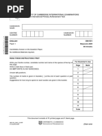 Cambridge Primary Achievement Test English Paper 1 May/June 2009