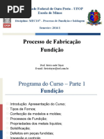 MEC 107 - Fundição - Slides de Aula 2016.1