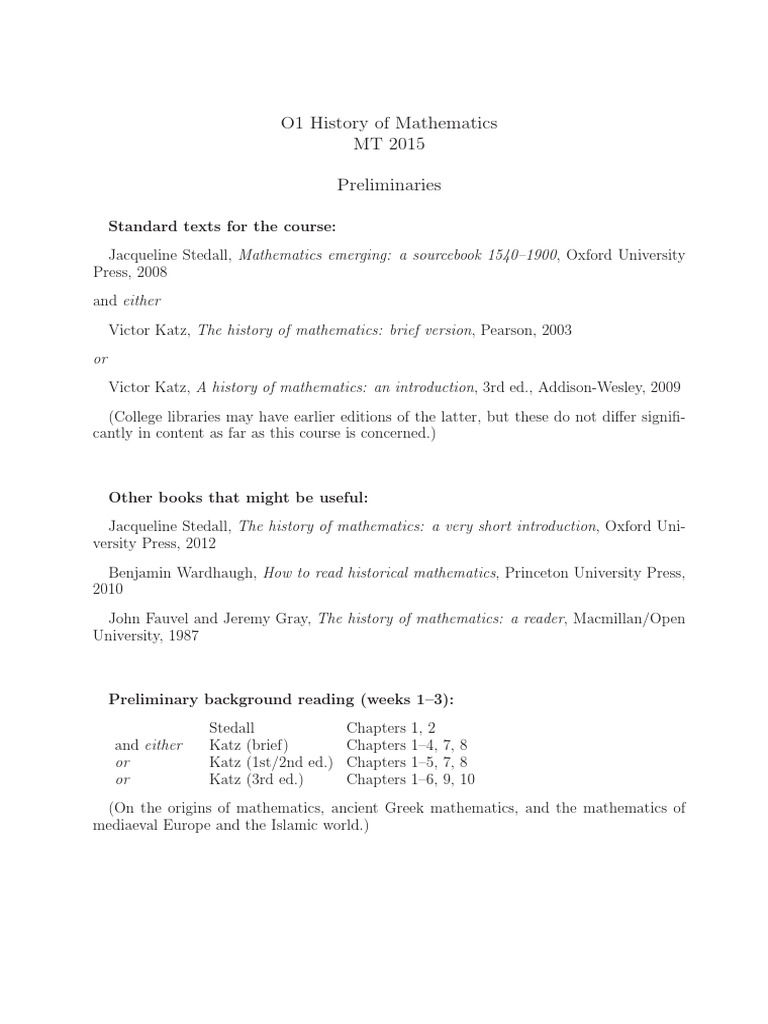 History of Mathematics Course Overview | PDF | Calculus | Teaching ...