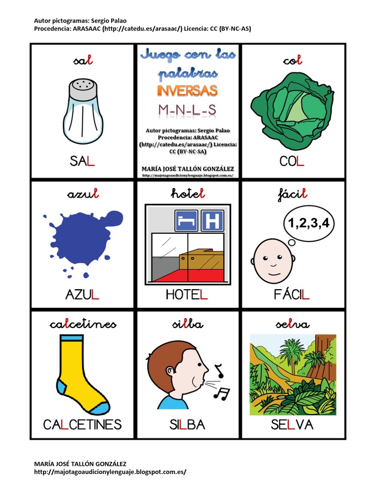 Juego de Palabras Inversas para Niños | PDF | Ocio