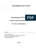 Procurement of Works For Above 6 Million Rupees NCB July 2010