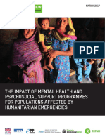 The Impact of Mental Health and Psychosocial Support Interventions On People Affected by Humanitarian Emergencies: A Systematic Review