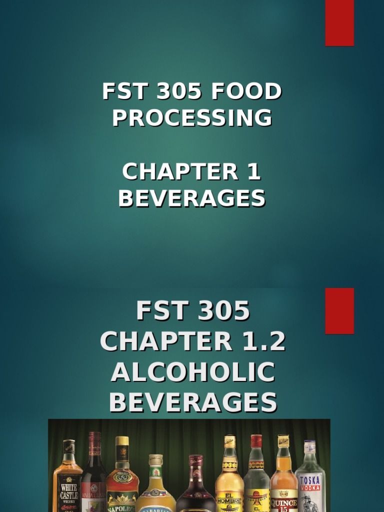 CHAPTER 1.2 Alcoholic Beverages PDF Brewing Alcoholic Drinks