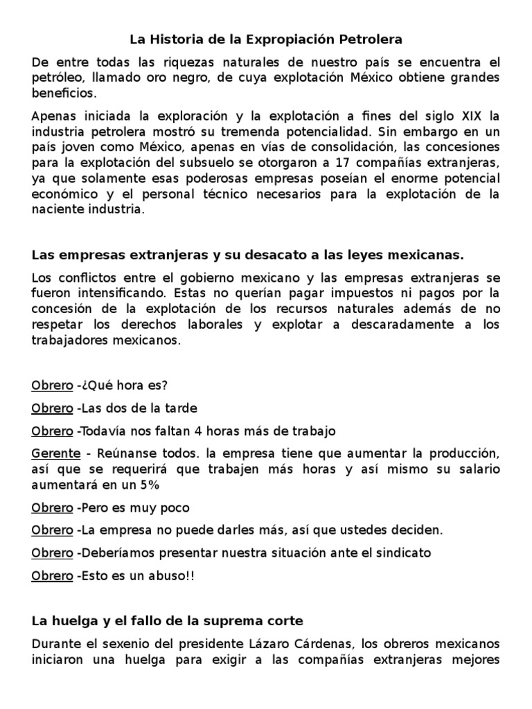 Historia de la Expropiación Petrolera | PDF | México | Economias