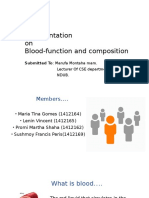 A Presentation On Blood-Function and Composition: Submitted To: Marufa Montaha Mam