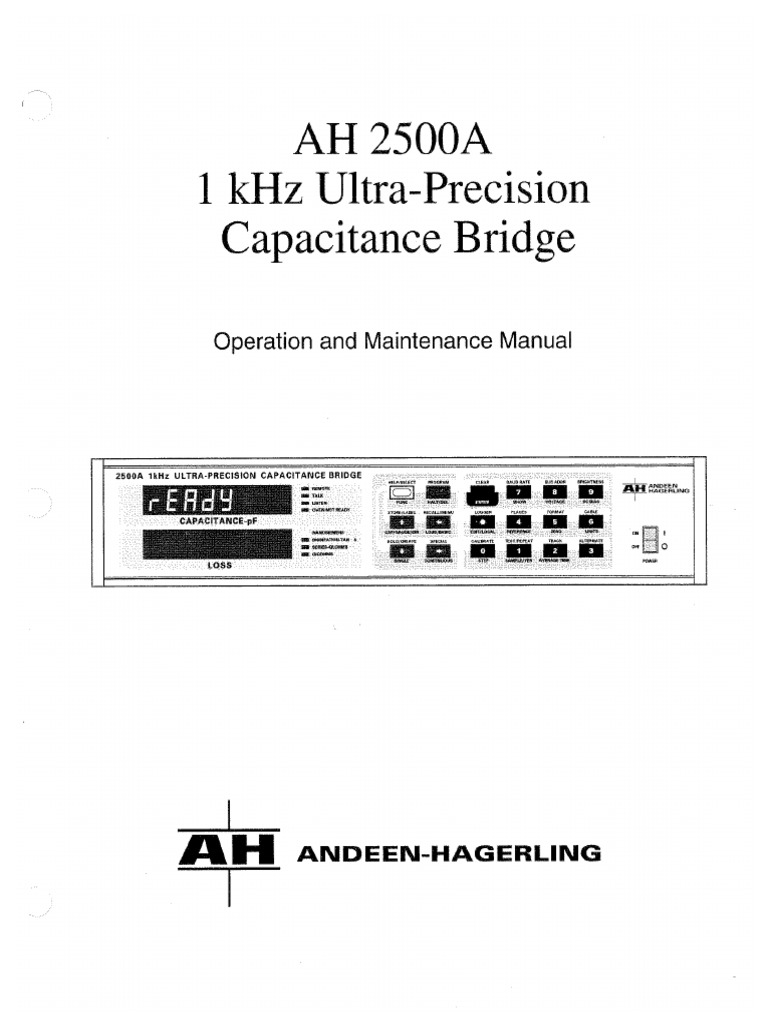 Andeen-Hagerling 2500a Operation | PDF