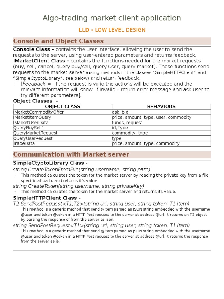 Algo-Trading Client Application Design | PDF | Business | Technology ...