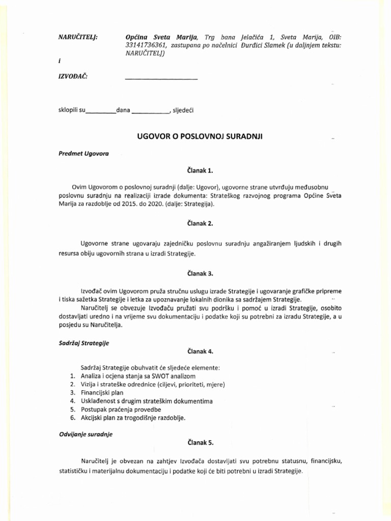 Strategija Prijedlog Ugovora PDF | PDF