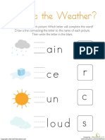 Fill the Blanks Weather Kindergarten