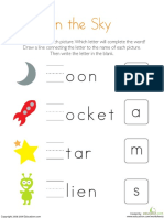 Fill The Blanks Sky Kindergarten PDF