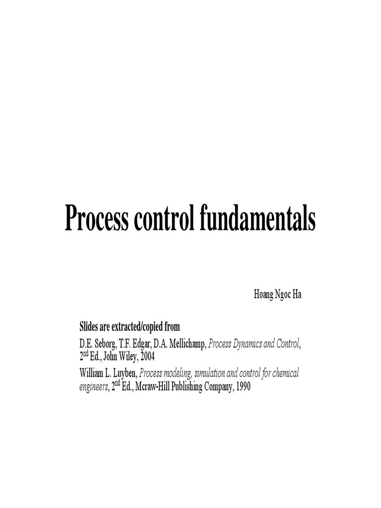 Process Control Fundamentals Equations Mathematical Analysis