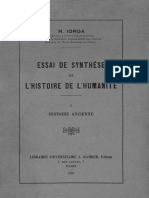 Nicolae Iorga - Essai de Synthèse de l’Histoire de l’Humanité. Volumul 1 - Histoire Ancienne