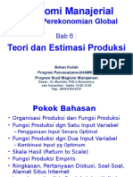 Teori dan Estimasi Produksi dalam Ekonomi Manajerial