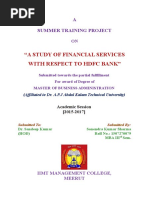 "A Study of Financial Services With Respect To HDFC Bank": A Summer Training Project