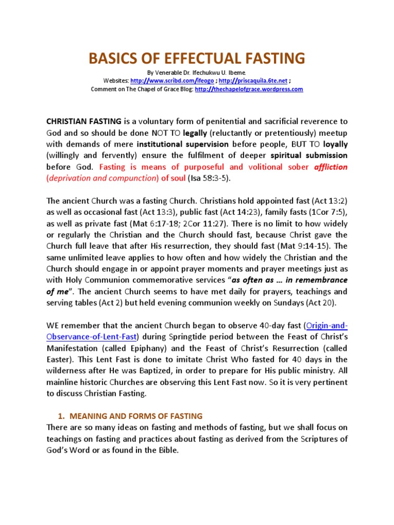 Basics of Effectual Fasting | PDF | Religious Behaviour And Experience